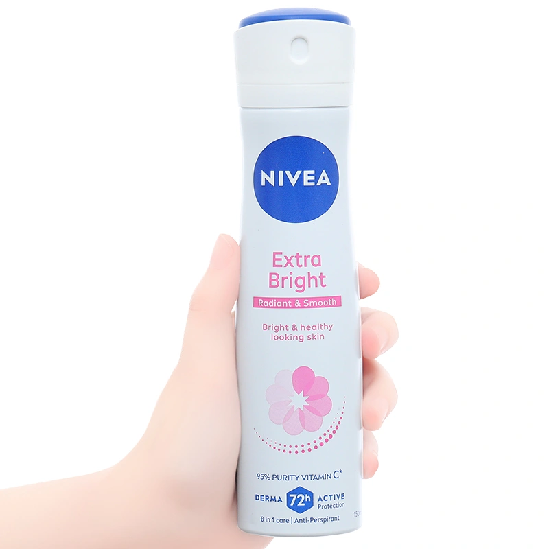 Xịt khử mùi Nivea Extra Whitening khử mùi, ngăn mồ hôi 72h chai 150ml - 6